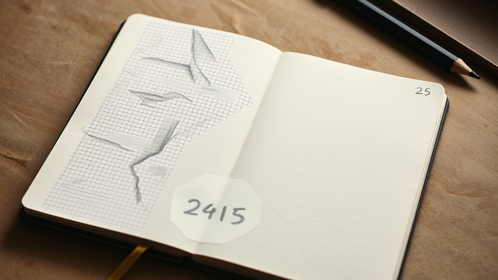 Editorial illustration — a sketchbook dissolving into a pixel grid