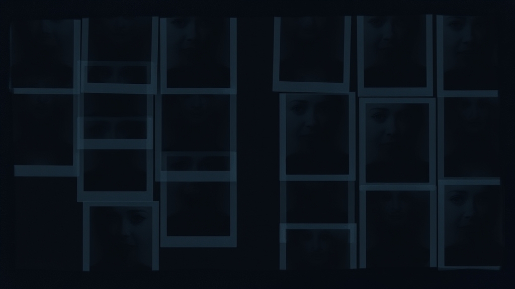 Editorial illustration — pixelated imagery fading into a cobalt grid